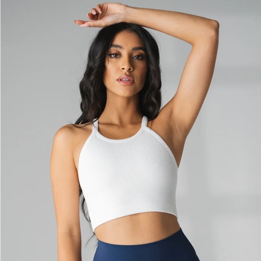Vitality Synergy Top - Midnight & Snow - Size XS - a little piling on white one